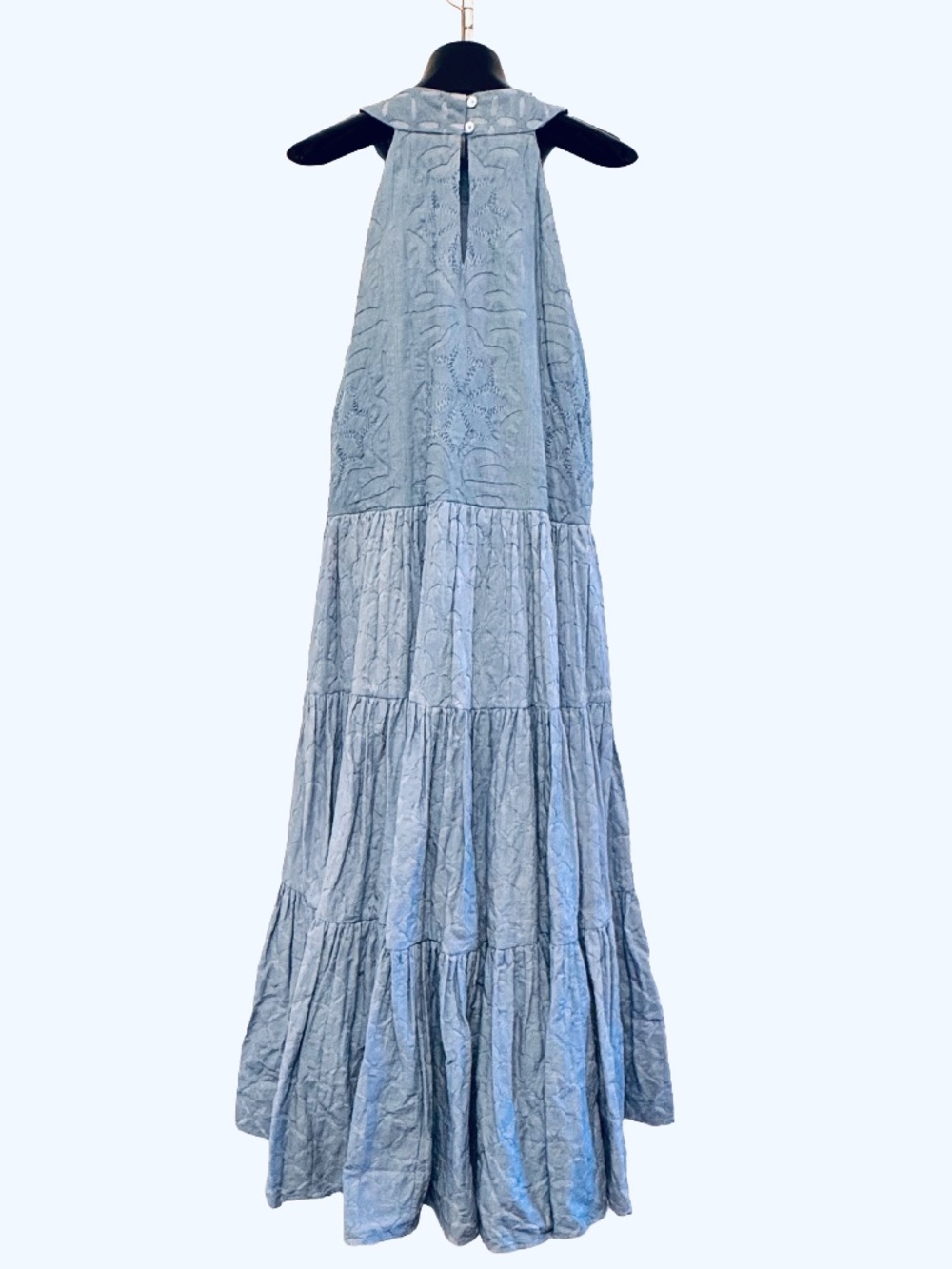 NWOT Joie Decosta Eyelet Halterneck Maxi Dress, Size L - Picture 5 of 11